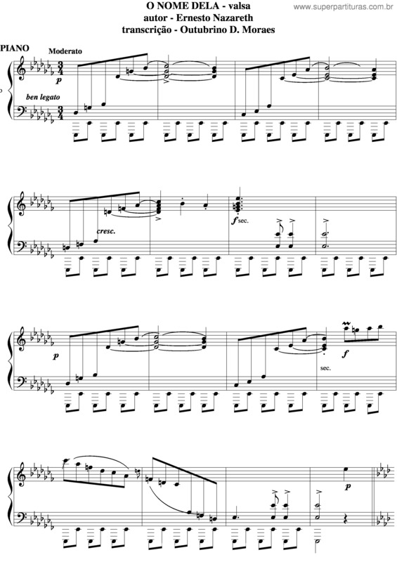 Partitura da música O Nome Dela v.3