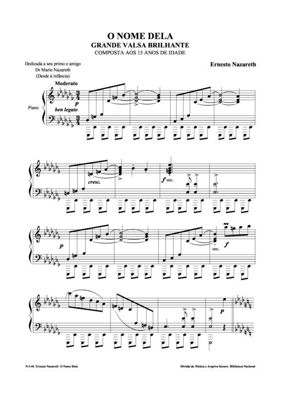 Partitura da música O Nome Dela v.4