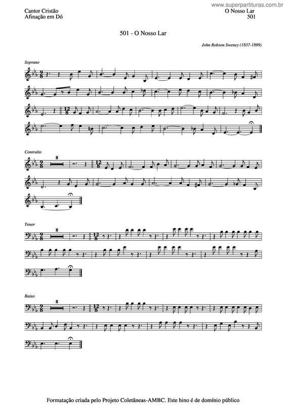 Partitura da música O Nosso Lar v.2