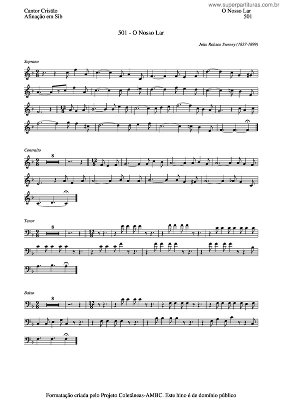 Partitura da música O Nosso Lar v.3