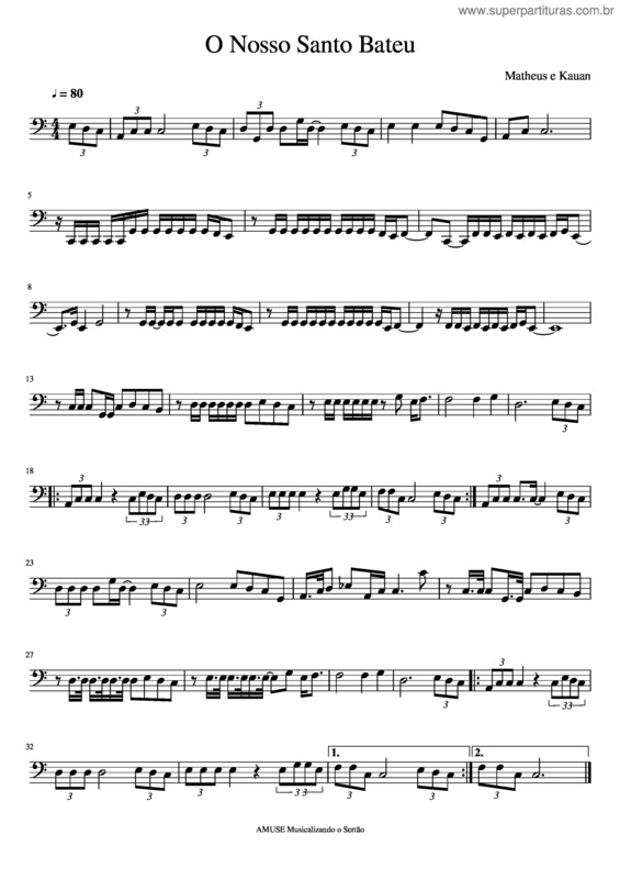 Partitura da música O Nosso Santo Bateu v.4