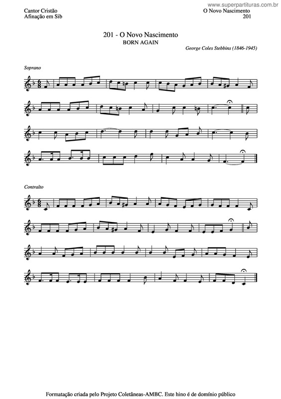 Partitura da música O Novo Nascimento v.2