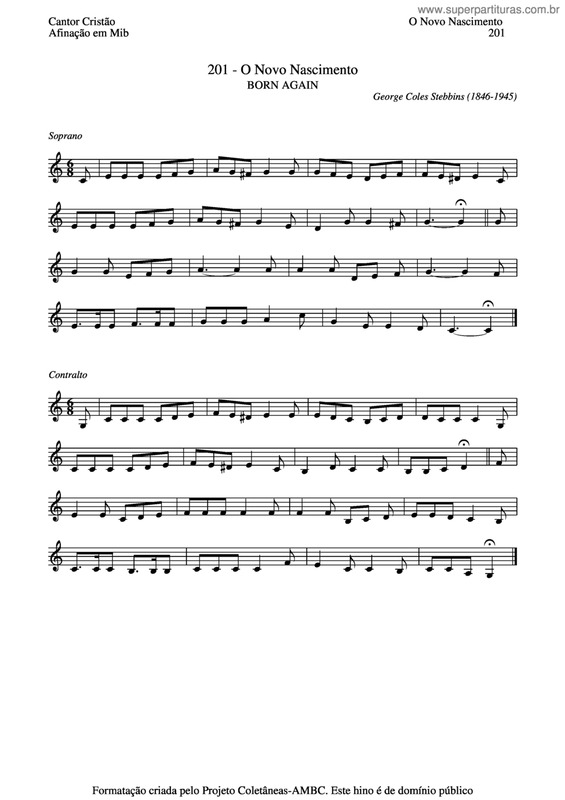 Partitura da música O Novo Nascimento v.3