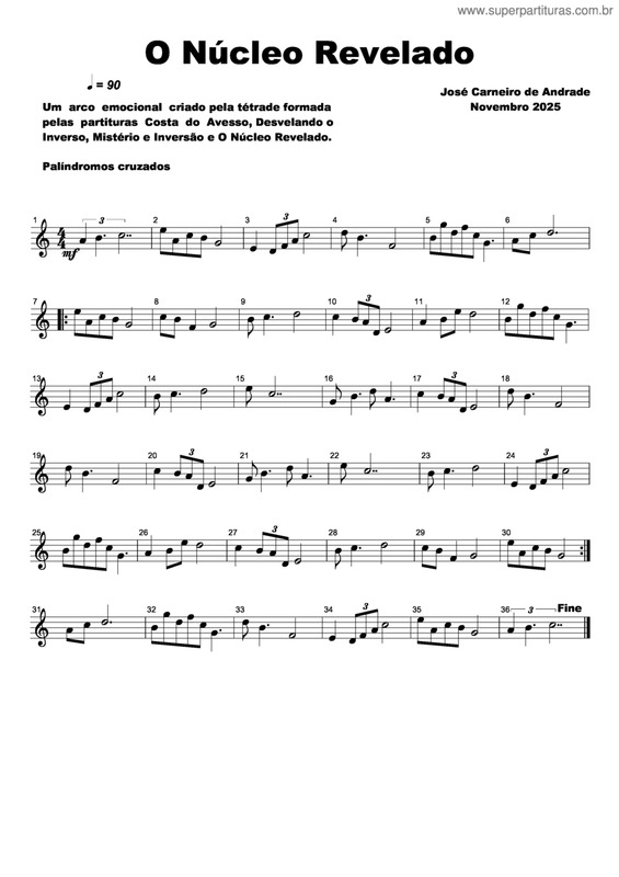 Partitura da música O Núcleo Revelado