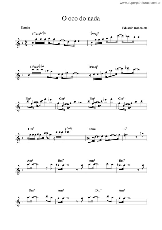 Partitura da música O Oco Do Nada