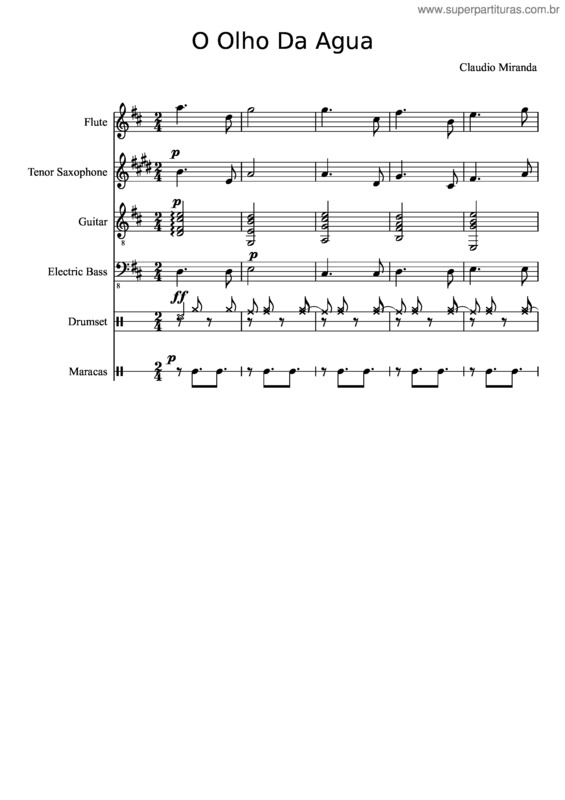 Partitura da música O Olho Da Agua