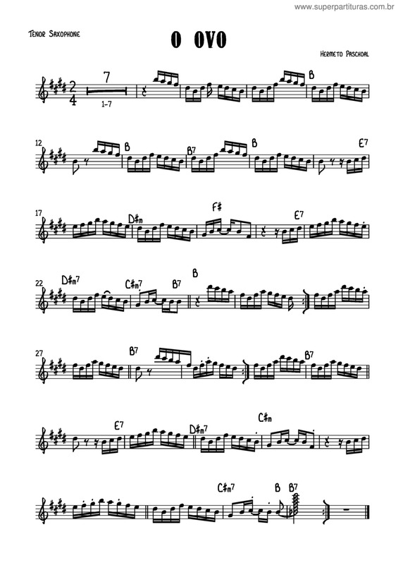 Partitura da música O Ovo v.2