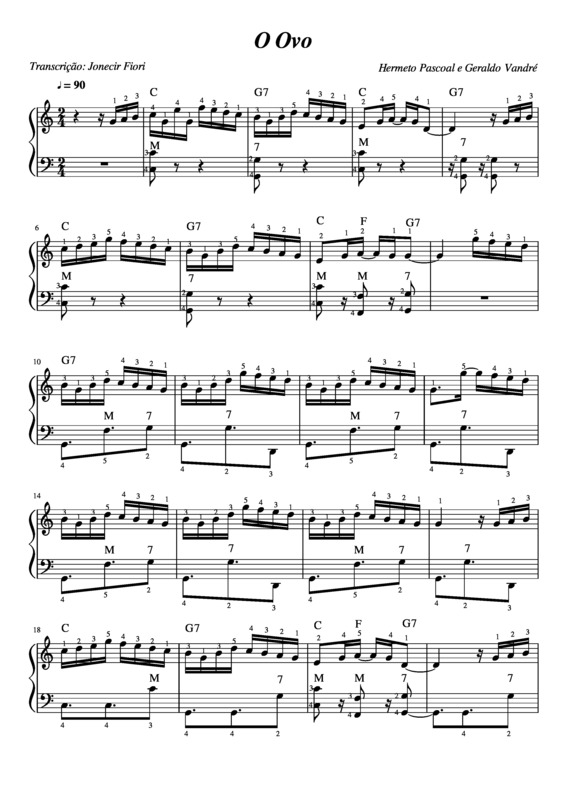 Partitura da música O Ovo