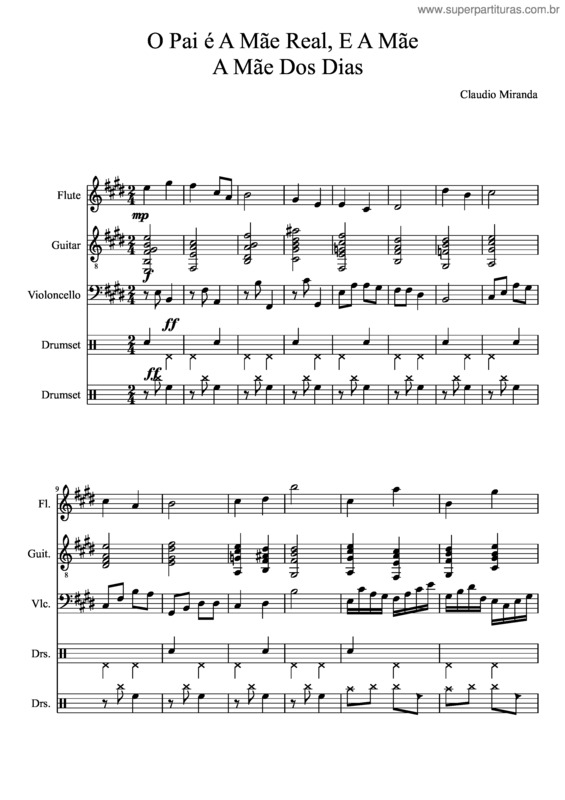 Partitura da música O Pai É A Mãe Real, E A Mãe    A Mãe Dos Dias