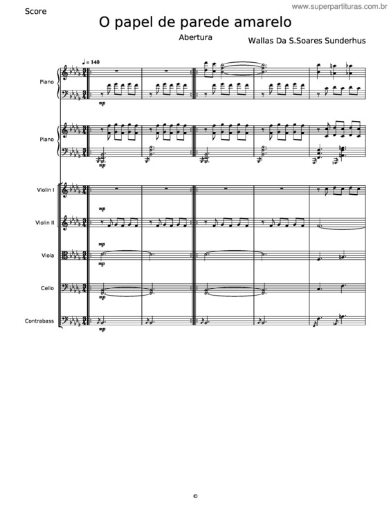 Partitura da música O Papel De Parede Amarelo – Wallas Da Silva Soares Sunderhus