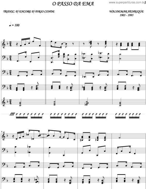 Partitura da música O Passo Da Ema