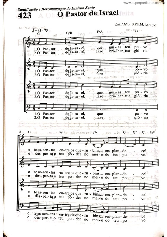 Partitura da música Ó Pastor De Israel