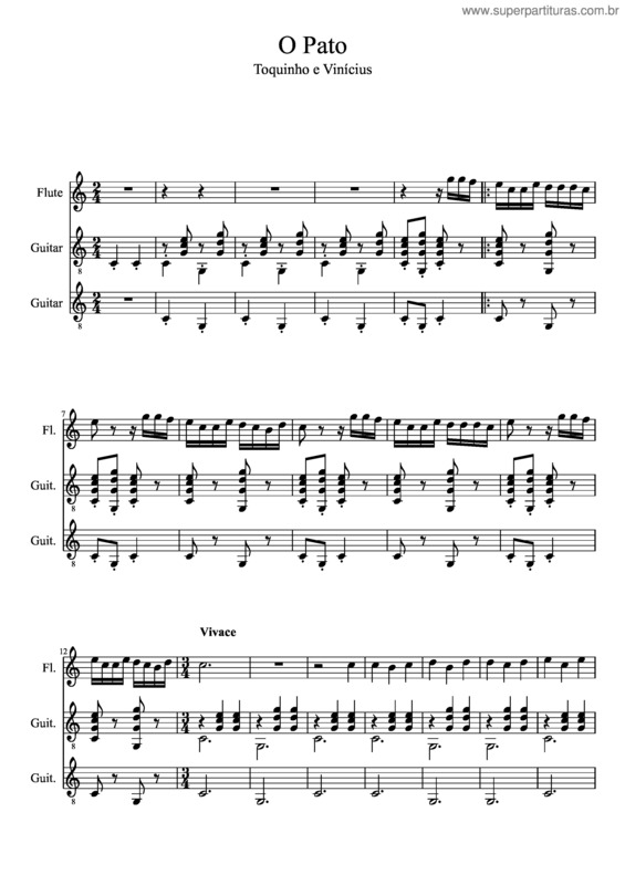 Partitura da música O Pato v.7