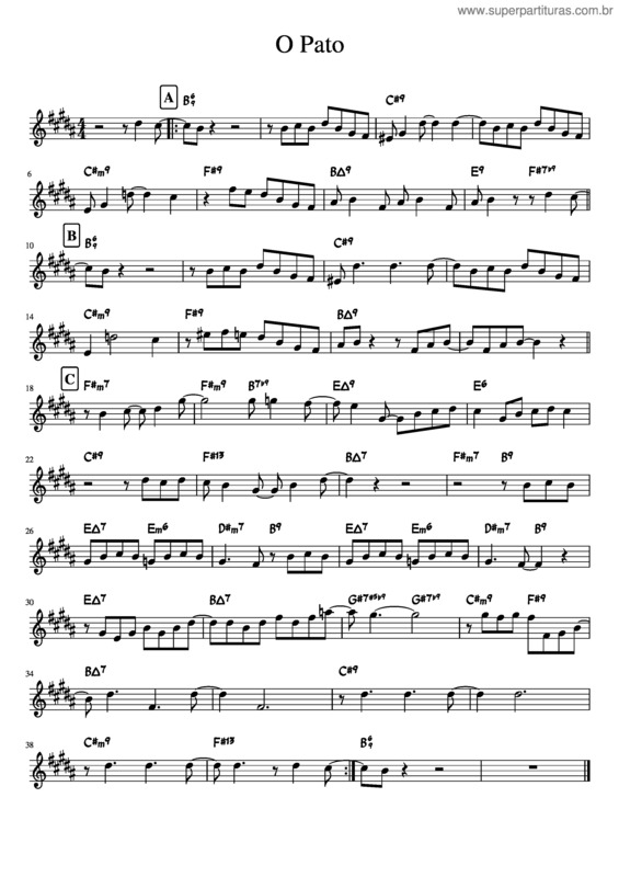 Partitura da música O Pato v.8