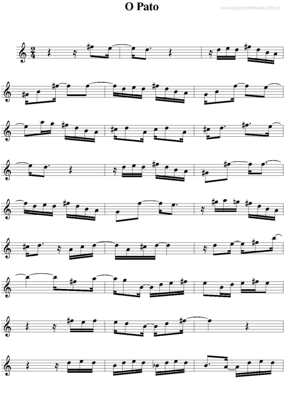 Partitura da música O pato