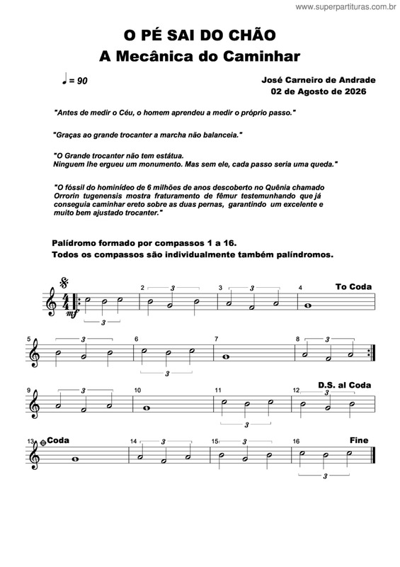 Partitura da música O Pé Sai Do Chão