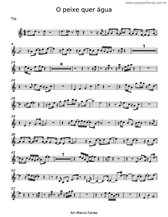 Partitura da música O Peixe Quer Água