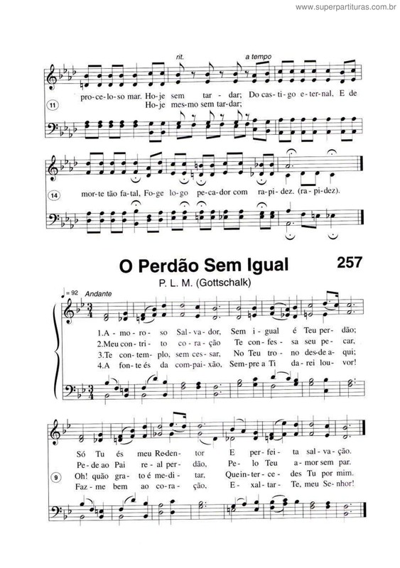 Partitura da música O Perdão Sem Igual