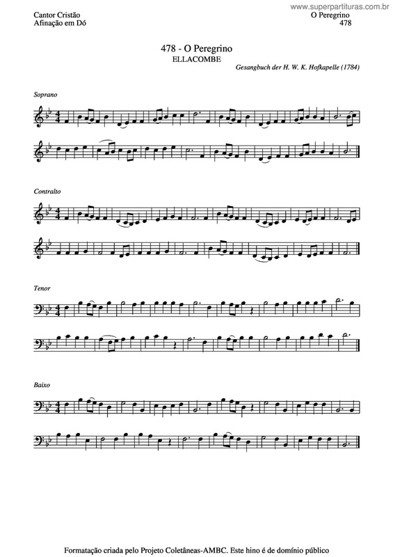 Partitura da música O Peregrino v.2