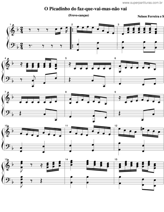 Partitura da música O Picadinho Do Faz Que Vai Mas Não Vai v.2