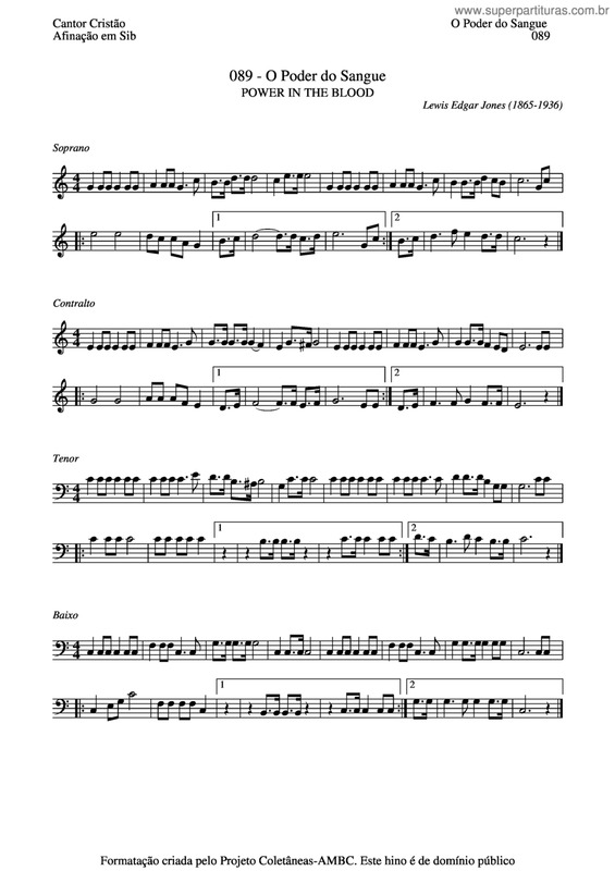 Partitura da música O Poder Do Sangue v.3