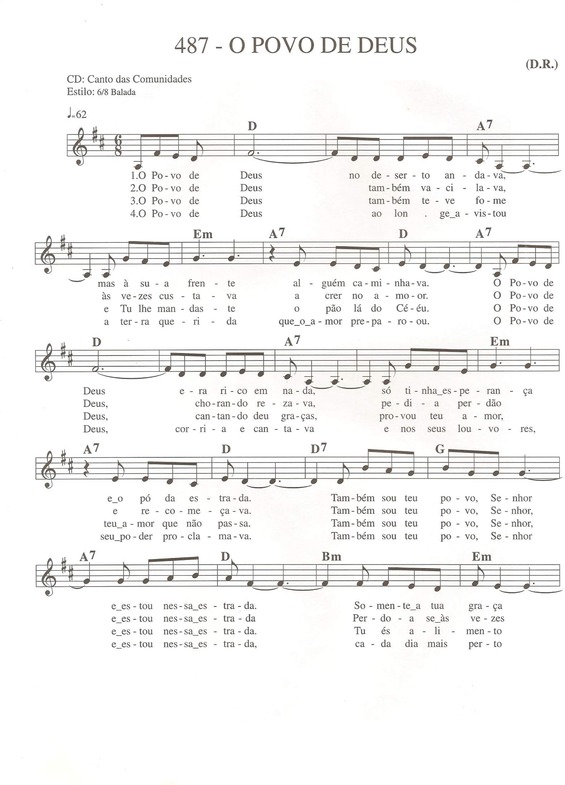 Partitura da música O Povo de Deus v.2