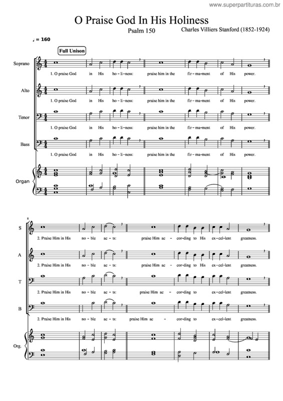 Partitura da música O Praise God In His Holiness & Gloria Satb
