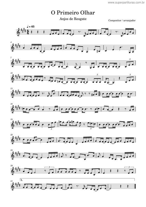 Partitura da música O Primeiro Olhar v.2