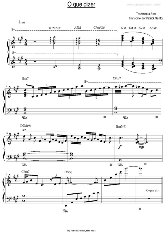 Partitura da música O Que Dizer v.2