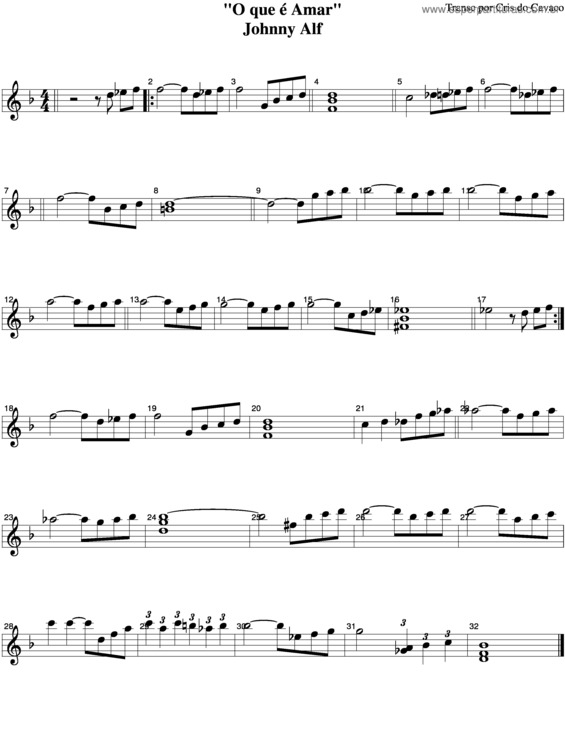 Partitura da música O Que É Amar