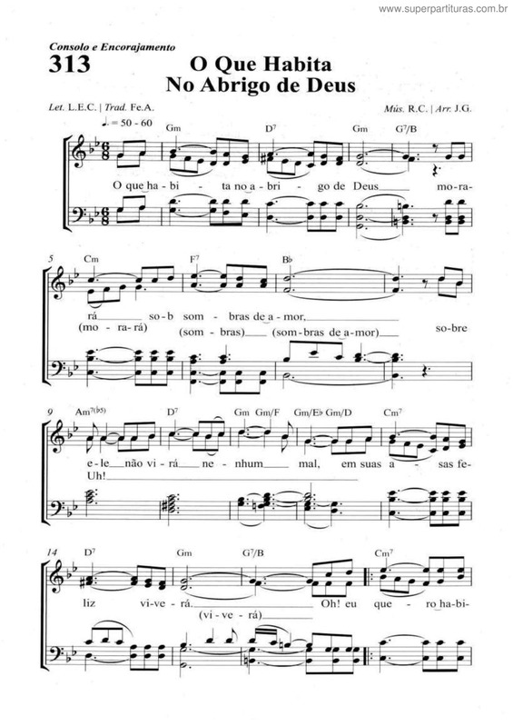 Partitura da música O Que Habita No Abrigo De Deus