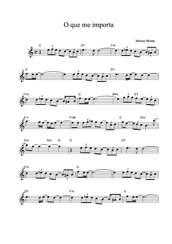 Partitura da música O Que Me Importa v.2