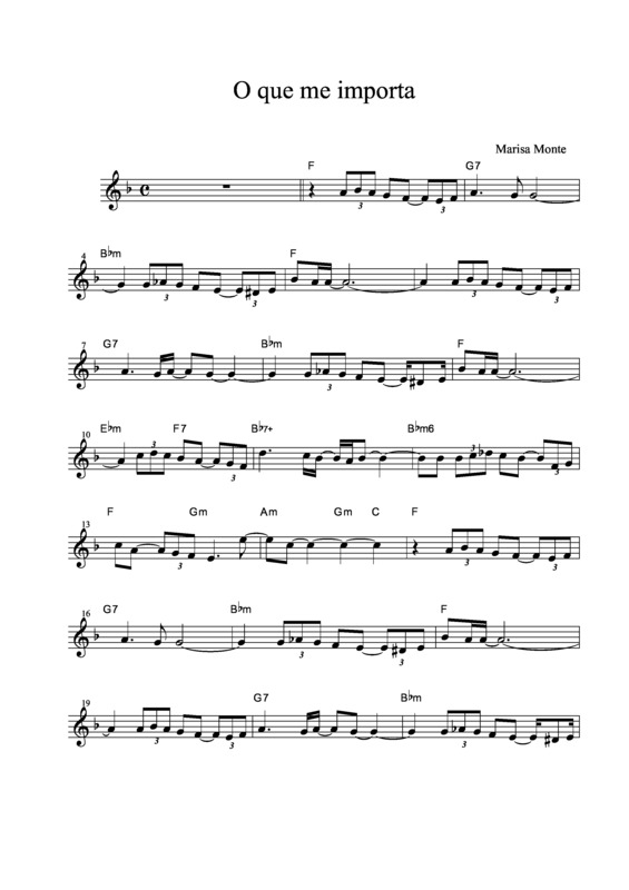 Partitura da música O Que Me Importa v.3