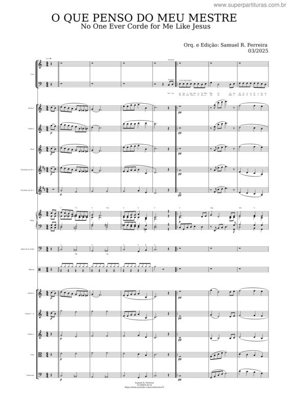 Partitura da música O Que Penso De Meu Mestre – Charles F. Weigle