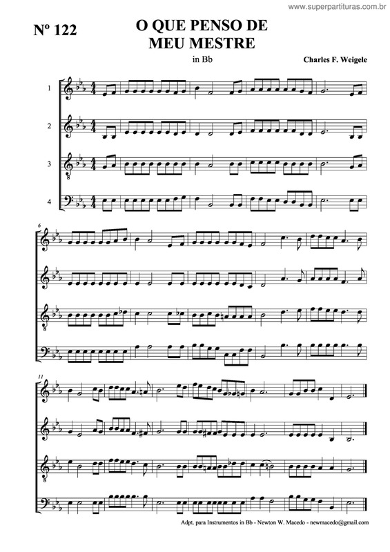 Partitura da música O Que Penso De Meu Mestre v.2