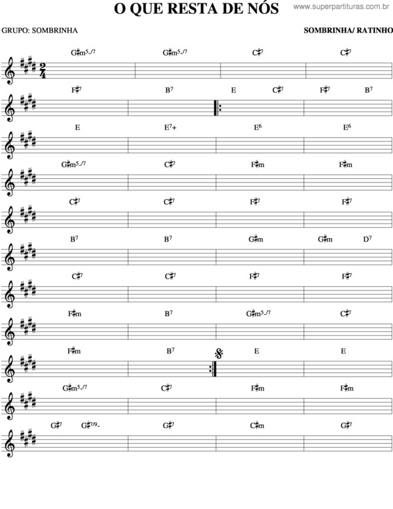 Partitura da música O Que Resta De Nós