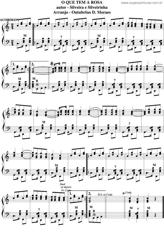 Partitura da música O Que Tem A Rosa v.3