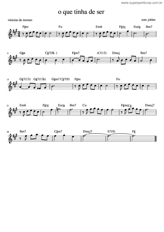 Partitura da música O Que Tinha De Ser