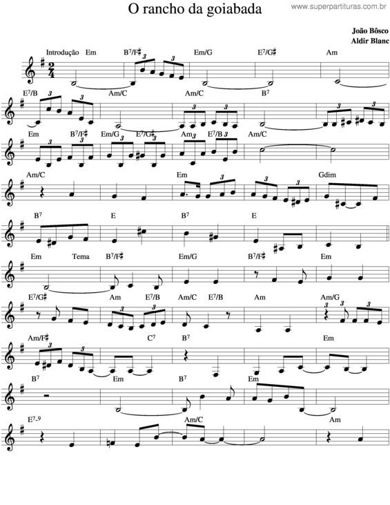 Partitura da música O Rancho Da Goiabada v.3