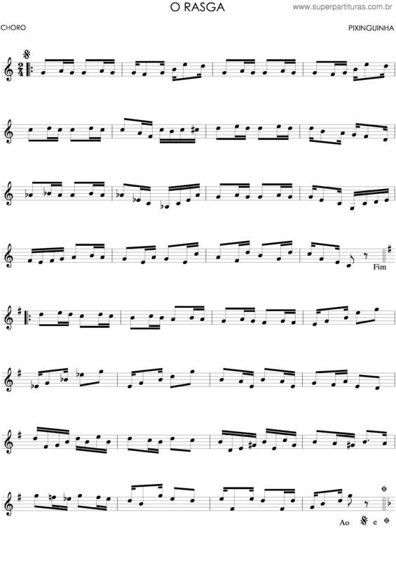 Partitura da música O Rasga