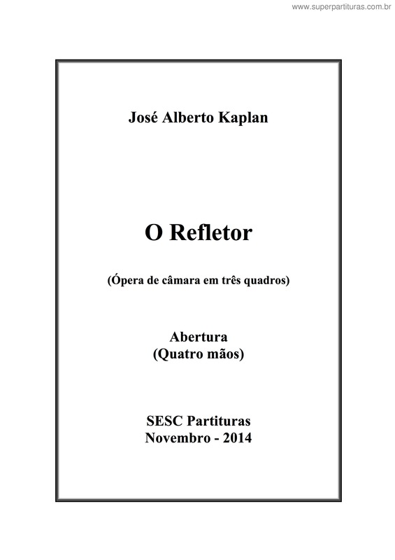 Partitura da música O refletor