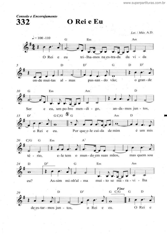 Partitura da música O Rei E Eu