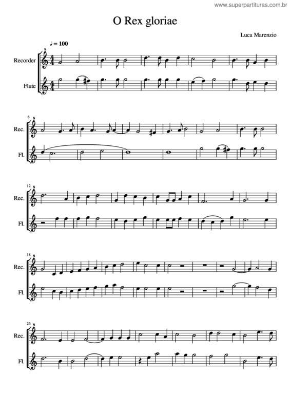 Partitura da música O Rex Gloriae