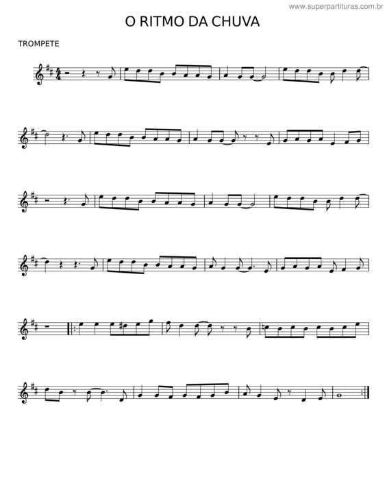 Partitura da música O Ritmo Da Chuva v.4