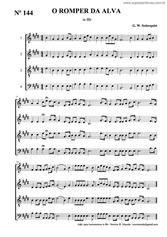 Partitura da música O Romper Da Alva v.2