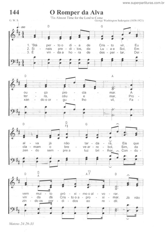 Partitura da música O Romper Da Alva