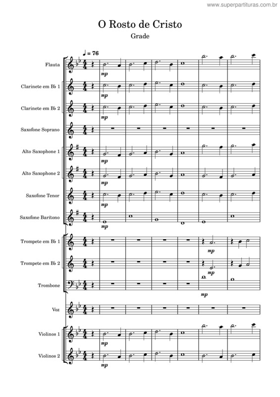 Partitura da música O Rosto De Cristo – ...