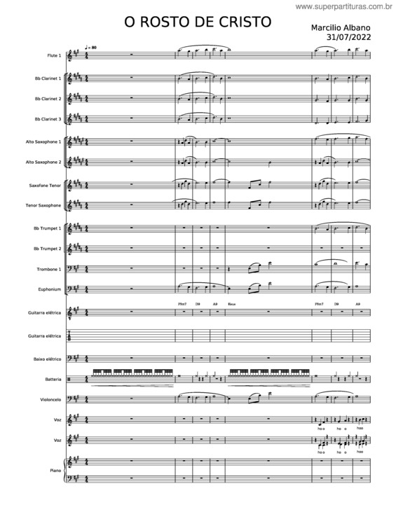 Partitura da música O Rosto De Cristo Final