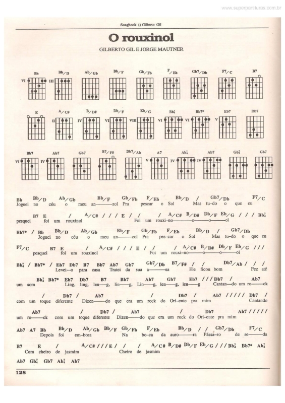 Partitura da música O Rouxinol