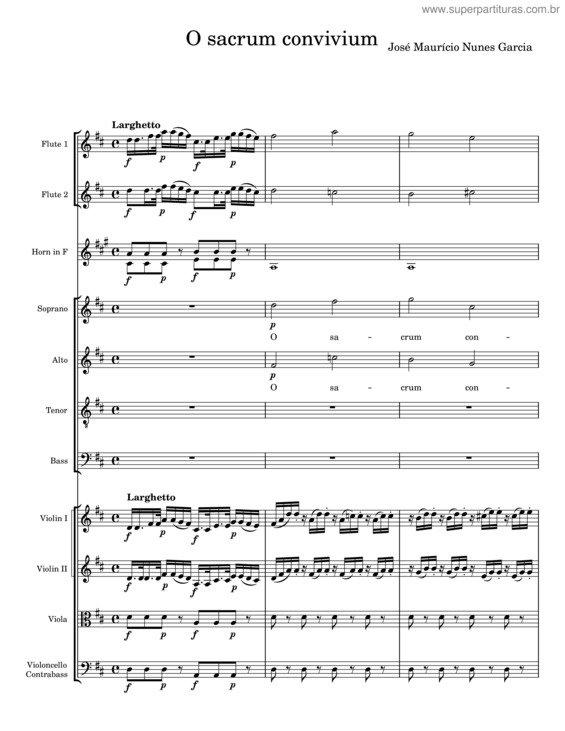 Partitura da música O Sacrum Convivium – José Maurício Nunes Garcia v.2